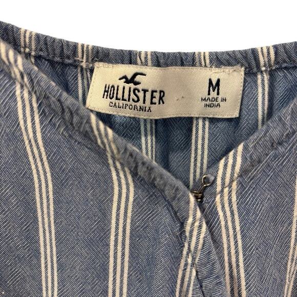 HOLLISTER Blue and White Striped Wrap-Dress/Summer Dress, Size Medium - Picture 3 of 12